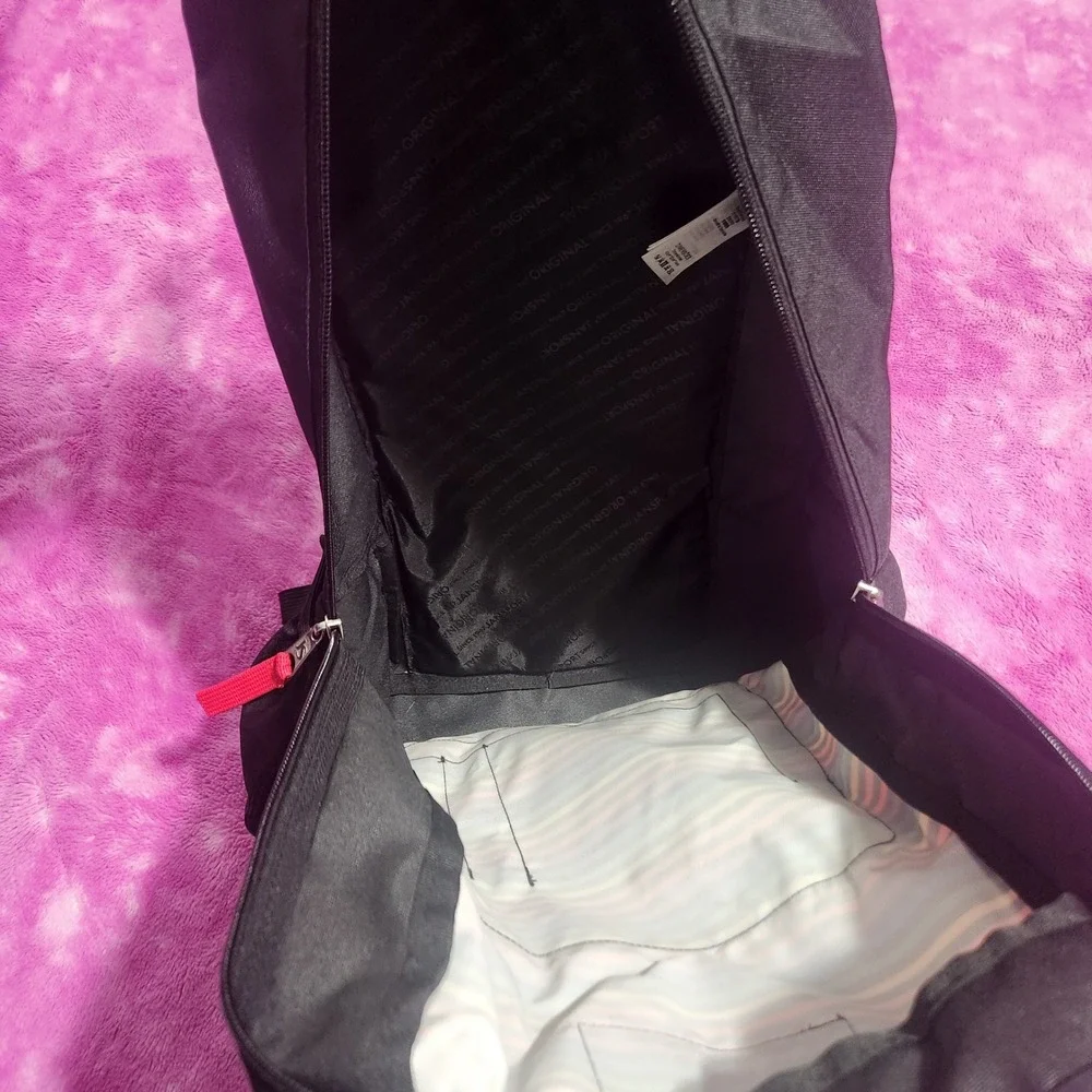 Jansport Cross Town Backpack Rainbow Stripe Black School Bag‎ 16.5 Inch